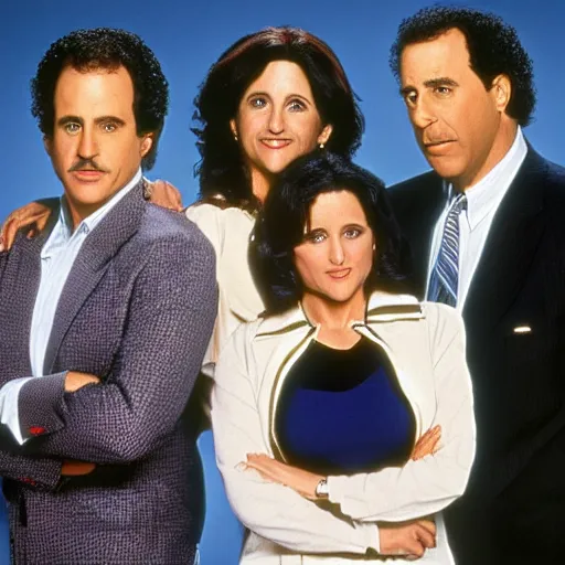 Prompt: Julia Louis-Dreyfus starring as Seinfeld in the tv sitcom Seinfeld promo shots