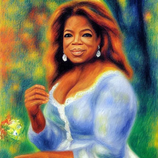 Image similar to oprah art by renoir.