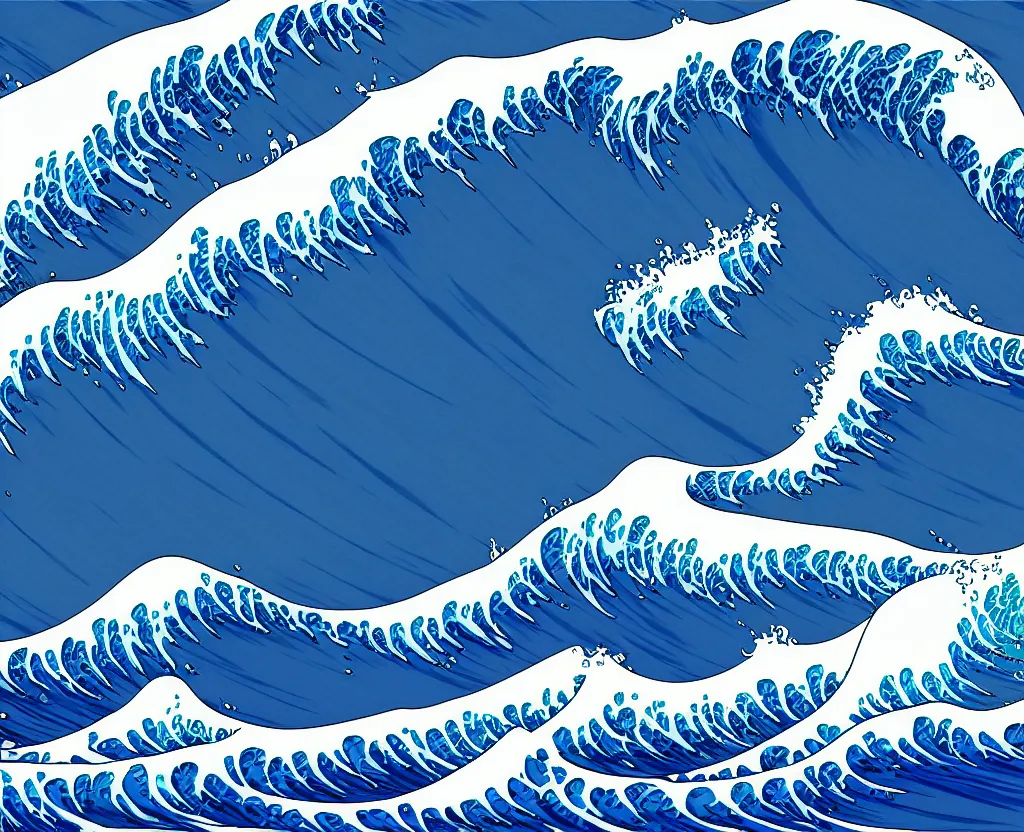 Image similar to banzai pipeline barrel ; ultra - realistic 3 d depth shading ; third reef pipeline by katsushika hokusai