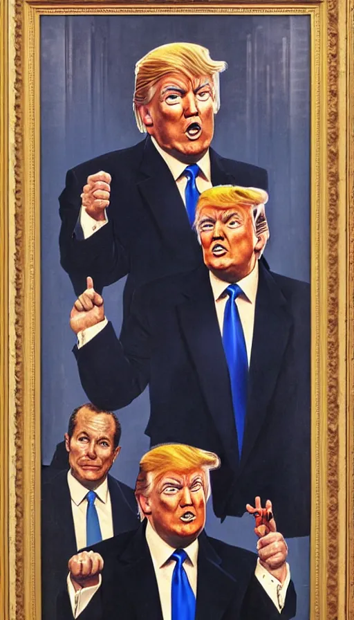 Image similar to donald trump criminal. portrait by and jean giraud and anton otto fischer and john philip falter