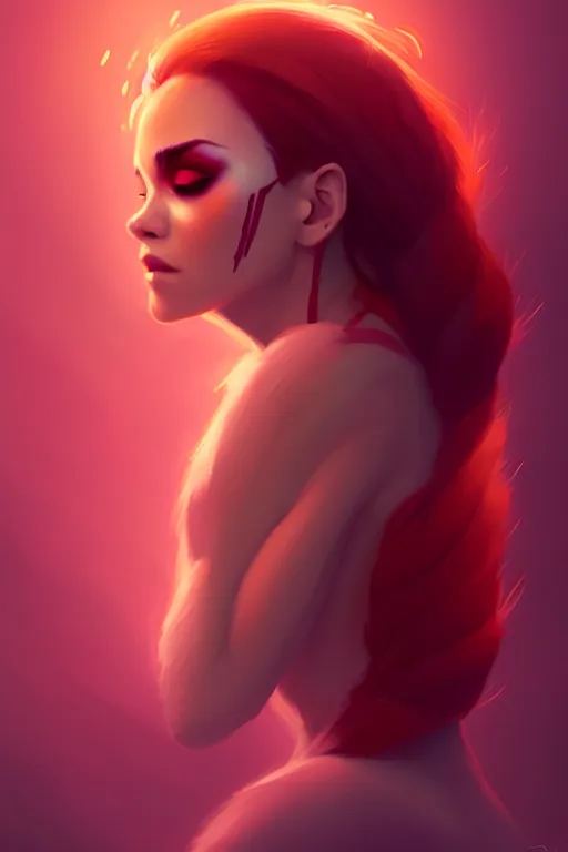 Image similar to a detailed portrait of a beautiful woman with ( red panda ) features, in professional makeup, dramatic lighting, by lois van baarle, ross tran, greg rutkowski, 4 k, trending on artstation