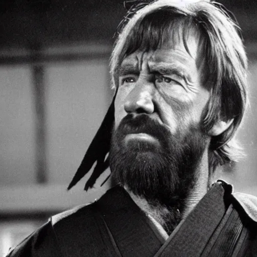 Prompt: an film still of chuck norris as samurai