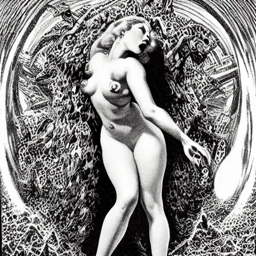 Image similar to art by virgil finlay