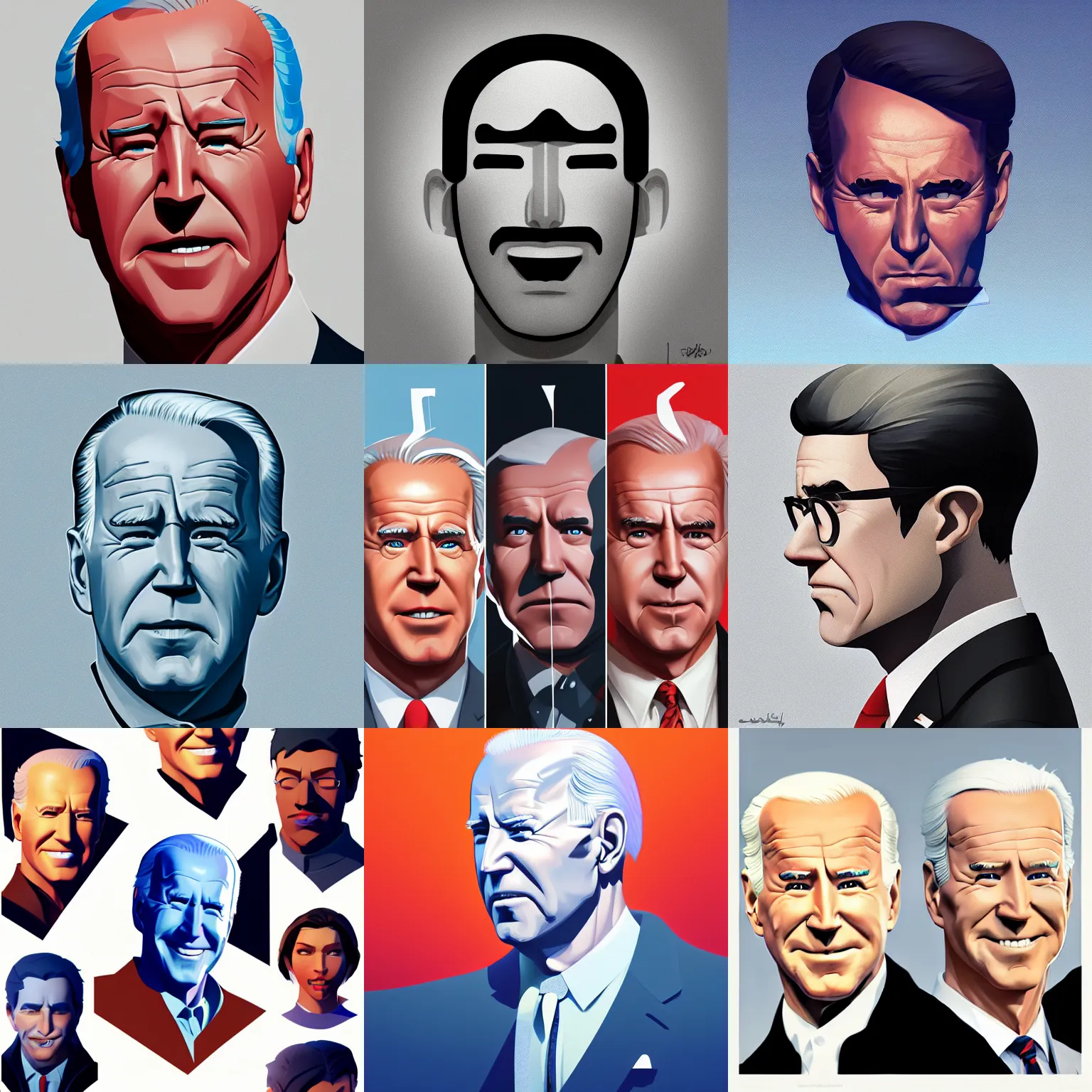 Prompt: stylized minimalist face icon of joe biden, loftis, cory behance hd by jesper ejsing, by rhads, makoto shinkai and lois van baarle, ilya kuvshinov, rossdraws global illumination, in the style of apple ios icons, 2 5 6 x 2 5 6