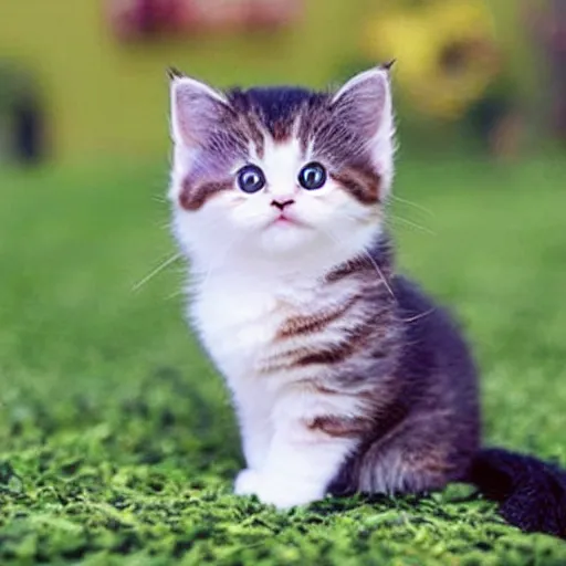 Image similar to very very very very very very very cute chibi adorable beautiful munchkin cat