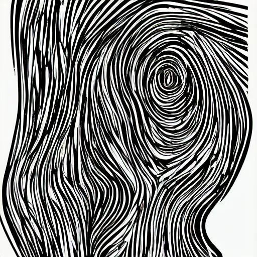 Image similar to scribble art portrait, lines, forms, shapes, abstract minimalism