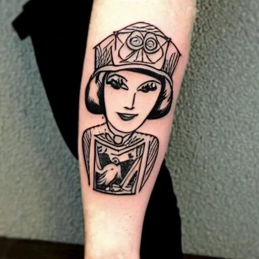 Image similar to 1930s' cartoon style tattoo