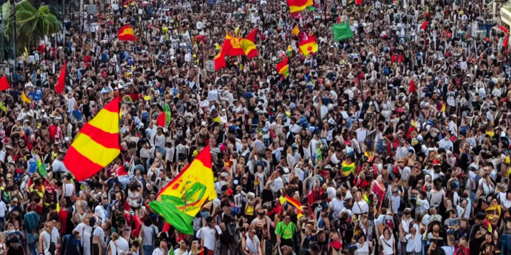 Prompt: protests against the dilma government, spain