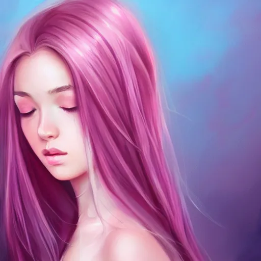 Prompt: teen girl pink hair gorgeous amazing elegant intricate highly detailed digital painting artstation concept art sharp focus illustration art by