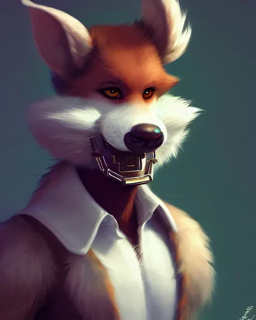 Prompt: character concept art of a cute young male anthropomorphic furry | | adorable muzzle, key visual, realistic shaded perfect face, fine details by stanley artgerm lau, wlop, rossdraws, james jean, andrei riabovitchev, marc simonetti, and sakimichan, trending on weasyl