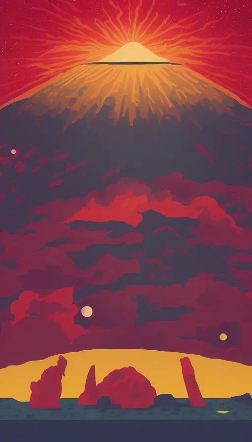 Image similar to the end of the world, by kurzgesagt,