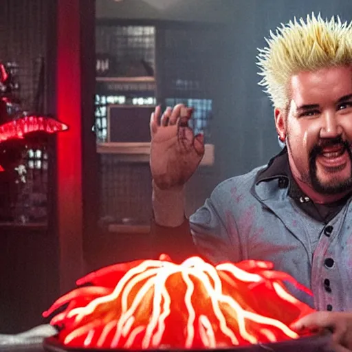 prompthunt: Guy Fieri in Star Wars, Jedi Knight, blue light saber