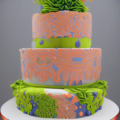 Image similar to infinite intricacy of fractal birthday cakes in fractional dimensions