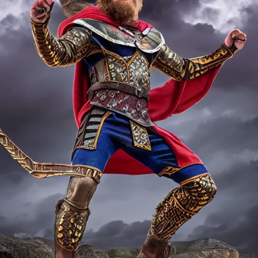 Prompt: Viking SPIDERMAN with ornate cloak, highly detailed, 4k, HDR, smooth, sharp focus, photo-realistic, high resolution, award-winning,