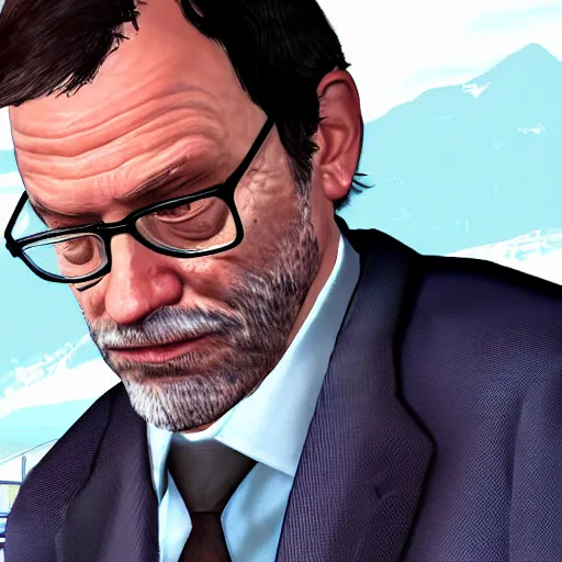 Prompt: a photo of mariano rajoy as a gta 5 character,