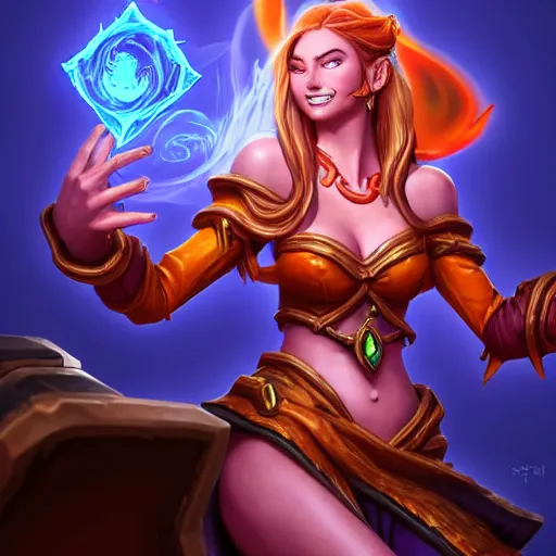 Prompt: Hearthstone official professional art. A sorceress, wearing a robe casting a fire ball. Insanely coherent physical body parts. Full body realistic, sharp focus, 8k high definition, insanely detailed, intricate, elegant, smooth, sharp focus, illustration, ArtStation