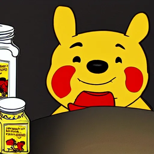 Image similar to winnie the pooh is a jar of honey