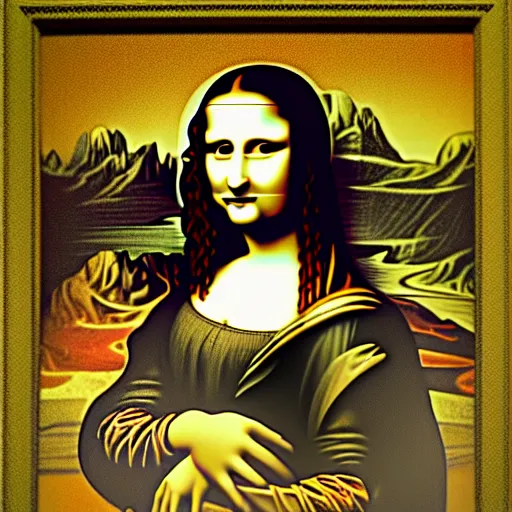 Image similar to fractal psychedelic Mona Lisa