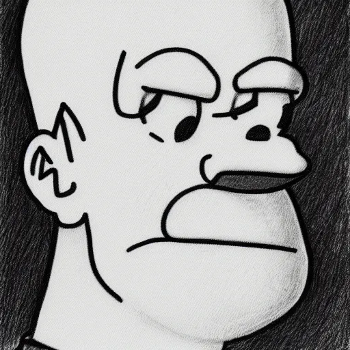 Image similar to pencil sketch portrait of homer simpson,