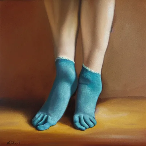 Prompt: a pair of smelly socks, oil canvas, high quality