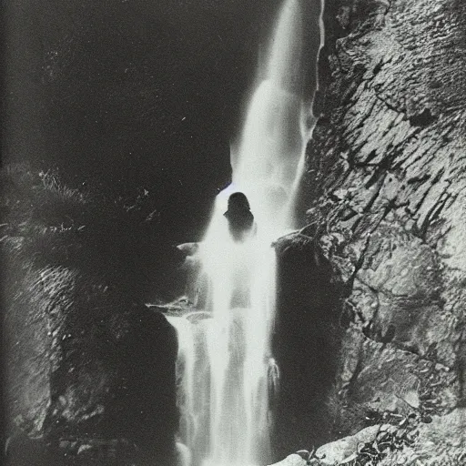 Image similar to “ Portrait of an Indian Woman next to a waterfall, by Alfred Stieglitz”