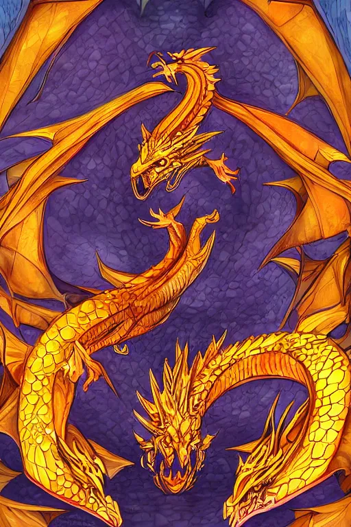 Image similar to iridescent amber dragon, symmetrical, highly detailed, digital art, sharp focus, trending on art station, anime art style