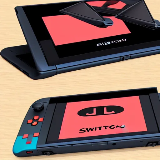 Image similar to nintendo switch XL foldable laptop, concept, product design