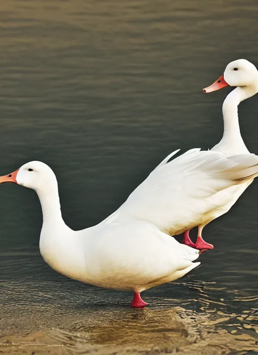 Image similar to ryan gosling fused with a white goose, bird with arms, natural light, bloom, detailed face, magazine, press, photo, steve mccurry, david lazar, canon, nikon, focus