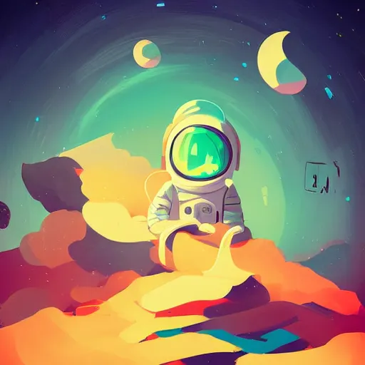 Prompt: baby astronaut by Anton Fadeev,