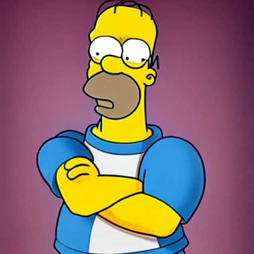 Image similar to a real homer simpson, whose photo was used as reference in designing megaman