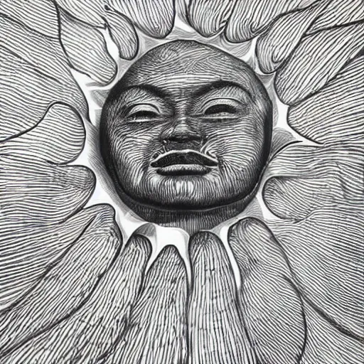 Image similar to a man looking at the sun, stunning design, hyper - detailed art