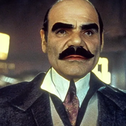 Image similar to a still of david suchet's poirot in blade runner ( 1 9 8 2 )