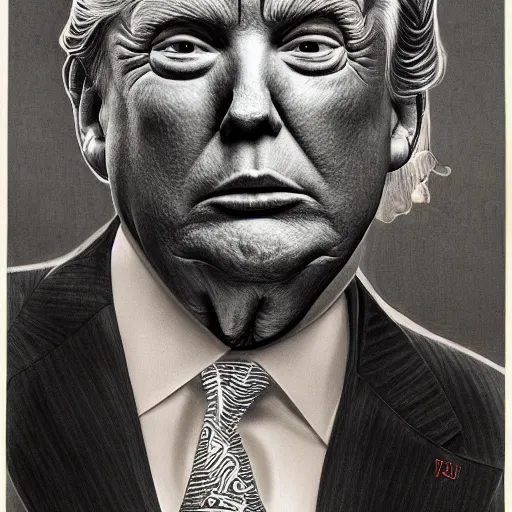 Image similar to donald trump with reptilian skin, highly detailed portrait