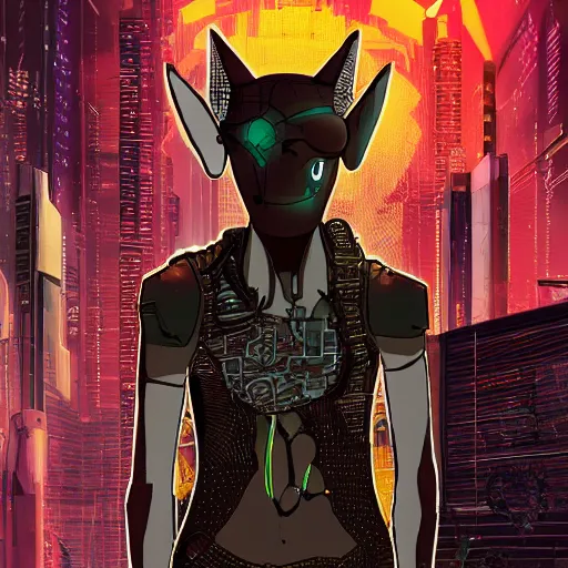 Image similar to saimese cat cyberpunk dsytopian future