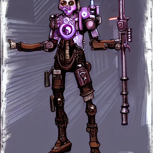 Prompt: Cyberpunk D&D Warforged