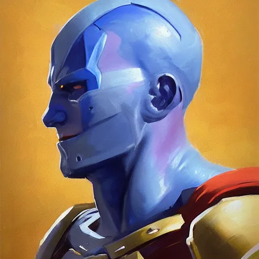 Image similar to greg manchess portrait painting of partially armored yondu udonta as overwatch character, medium shot, asymmetrical, profile picture, organic painting, sunny day, matte painting, bold shapes, hard edges, street art, trending on artstation, by huang guangjian and gil elvgren and sachin teng
