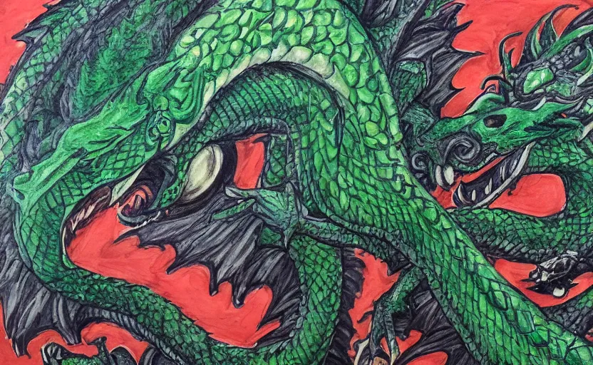 Image similar to green dragon, smiling, studio shot