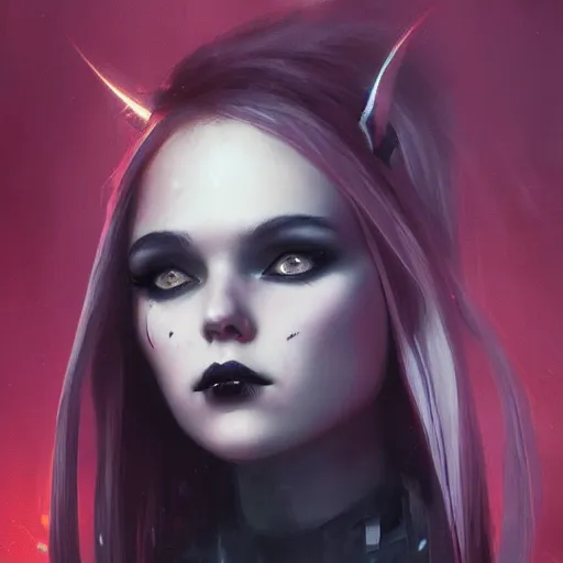 Image similar to teen girl kerli koiv, gothic, darkwave, darksynth, concept headshot art, sharp, digital matte painting, art by greg rutkowski, wlop, dramatic lighting, trending on artstation