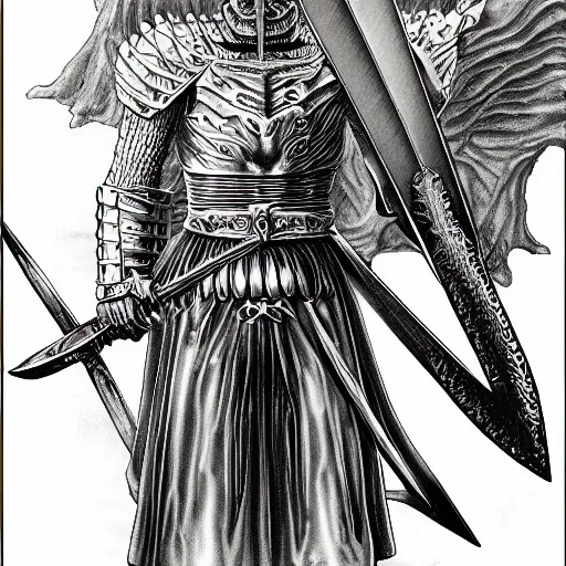 A Knight With A Huge Sword Kentaro Miura Berserk Stable Diffusion