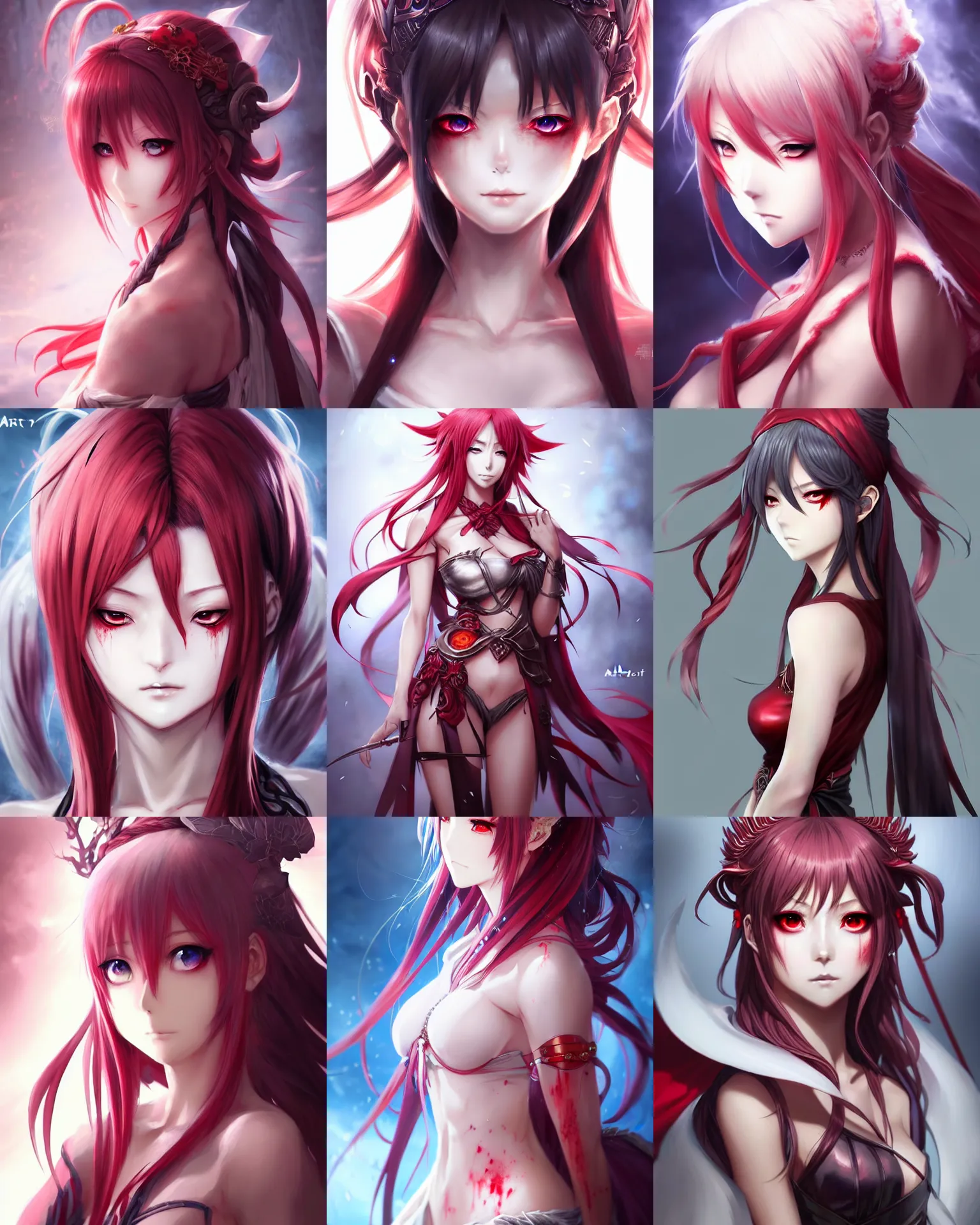 Prompt: character concept art of an anime goddess of blood and war | | realistic, dramatic backlight, cute - fine - face, pretty face, realistic shaded perfect face, fine details by artgerm, wlop, rossdraws, james jean, andrei riabovitchev, bangkuart, and sakimichan, seoul, south korea, trending on artstation