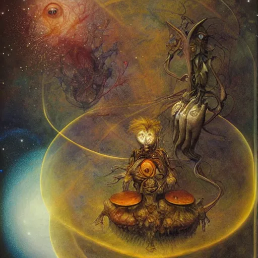 Prompt: Liminal space in outer space by Brian Froud