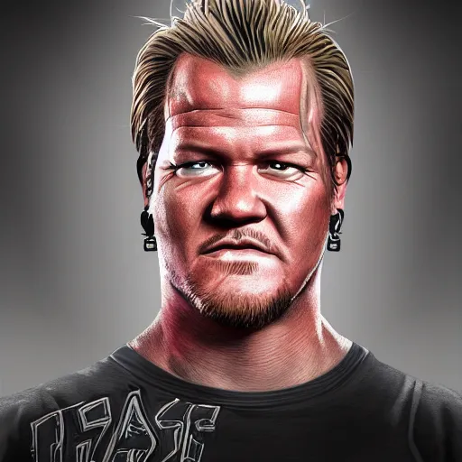 Image similar to portrait of chris jericho, digital art, realistic, detailed, artstation