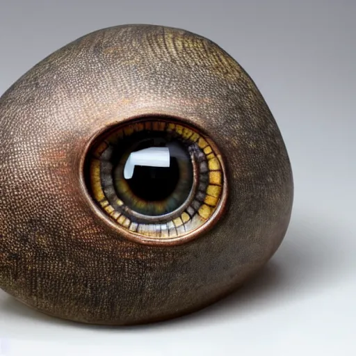 Prompt: an animorphasis sculpture of an eye, highly detailed - n 9