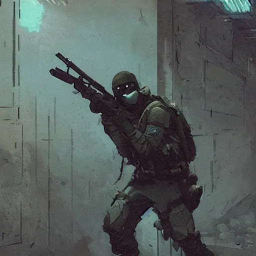 Image similar to counter strike, vintage comic by greg rutkowski