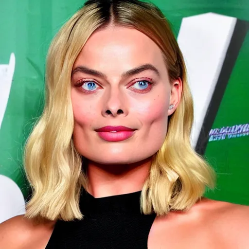 Image similar to hulk margot robbie