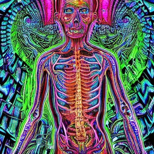 Prompt: Highly detailed and Psychedelic Last Human alive