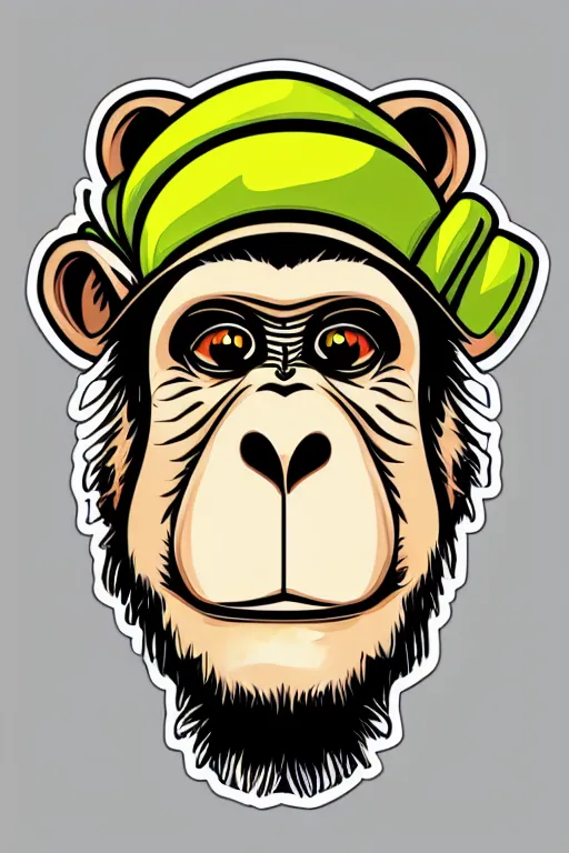 Image similar to Portrait of a Monkey, mafia, gangster, sticker, colorful, illustration, highly detailed, simple, smooth and clean vector curves, no jagged lines, vector art, smooth