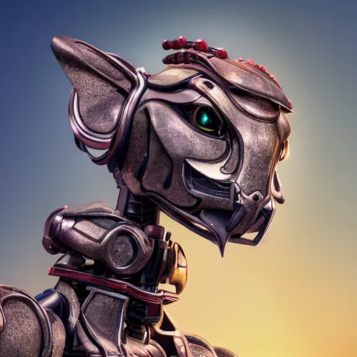 Prompt: a highly detailed close-up bust, of an awe-inspiring beautiful cute humanoid anthropomorphic robotic mecha female dragon, with smooth and streamlined armor, standing and posing elegantly in front of the camera, well detailed head with two LED eyes, sharp teeth, two arms, digital art, artstation, DeviantArt, professional, octane render, sunset lighting