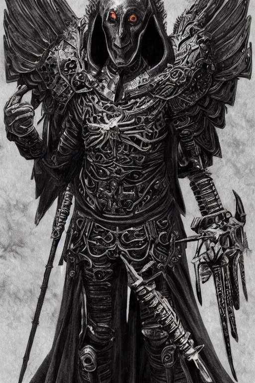 Prompt: full body concept art of Count Orlok wearing Polish Winged Hussars armor made with porcelain by Jeff Easley and Peter Elson + beautiful eyes, beautiful face + symmetry face + galaxy + gothic, surreal, dread + highly detailed, intricate complexity, epic composition, magical atmosphere + masterpiece, award winning + trending on artstation + shallow depth of field