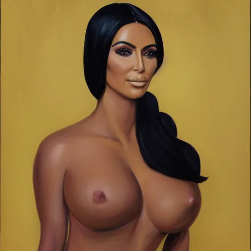 Image similar to portrait ( of kim kardashian ) as danae by paolo de matteis